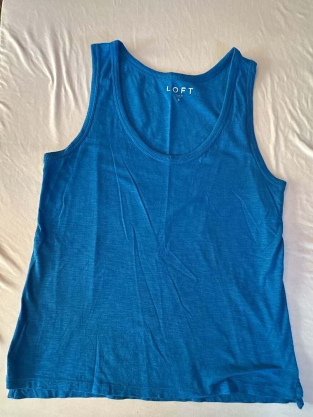 Z634 LOFT 100% Cotton Royal Blue Scoop Neck Tank Top